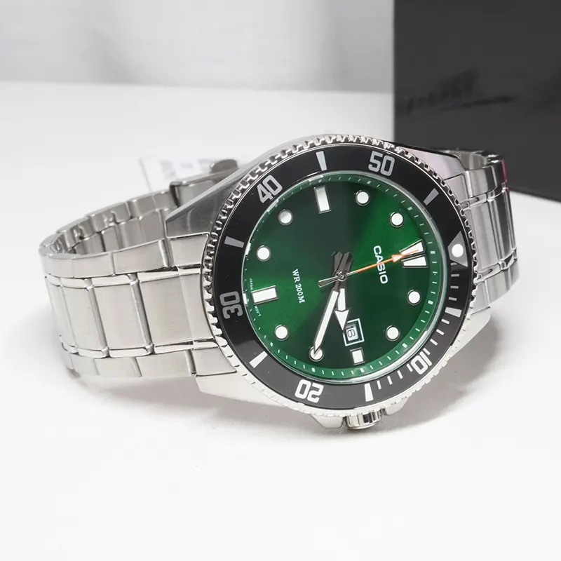 Casio Japan Quartz Duro Diver's 200M Green Dial Men's Watch- MDV-107D-3A2V